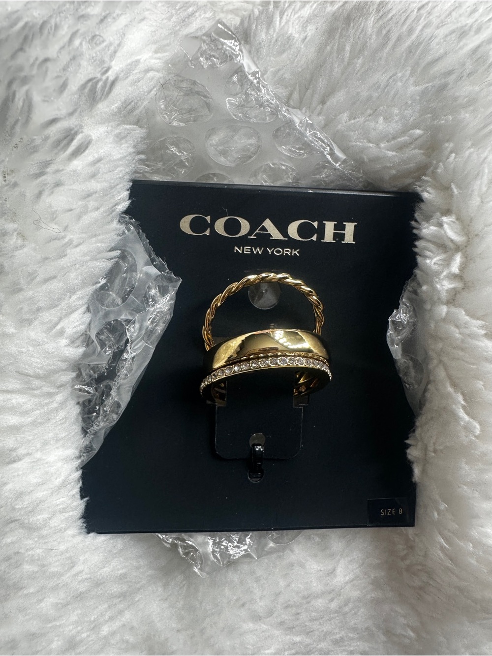Coach Gold-Tone Stackable Ring Set - Picture 3 of 3
